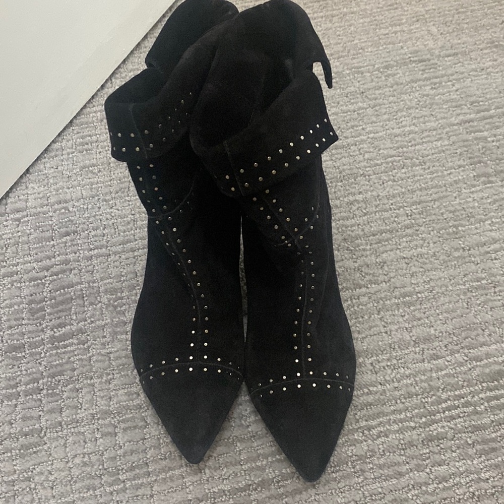 Size 36 isabel marant black suede booties with grommets lightly worn